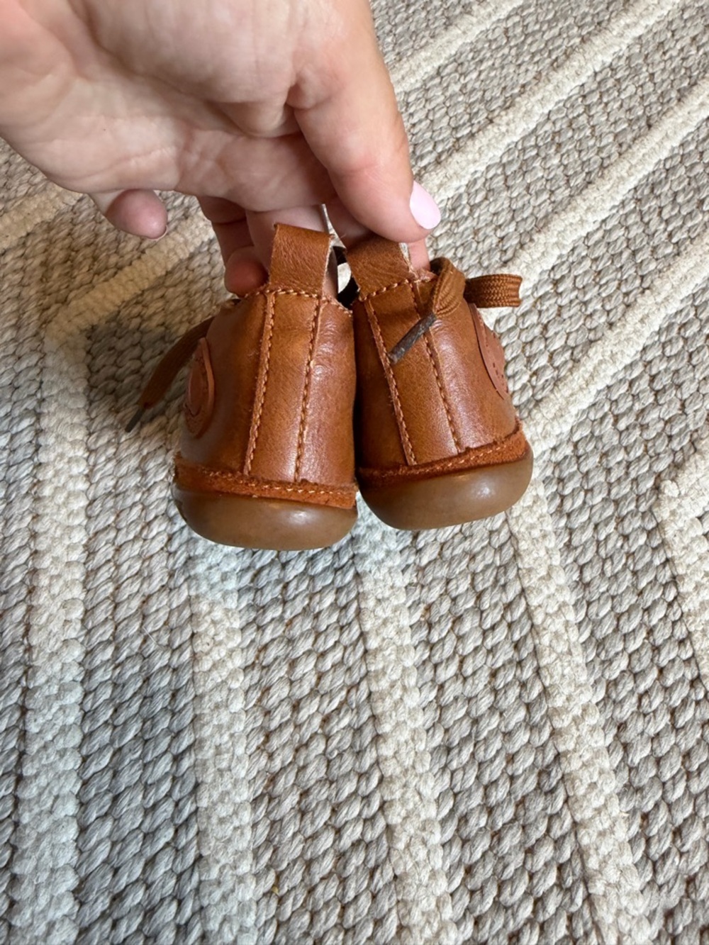 Shoesme Brown Leather Lace-Up new walker Boots - Picture 4 of 8